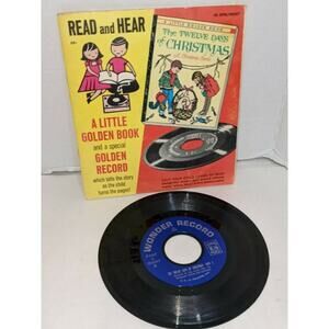Vintage 1963 Little Golden Book Record Twelve Days of Christmas Read Along